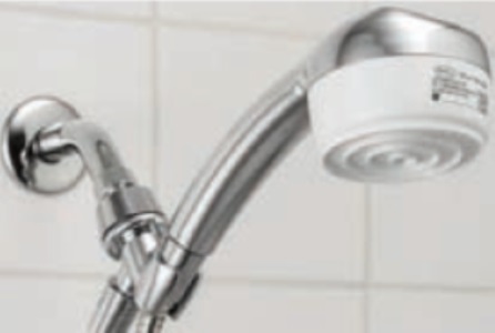 Shower filter assembly retains waterborne ‘bugs’