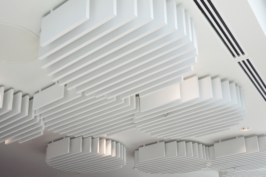 Acoustic ceiling baffles feature at Manchester's Paterson  Building