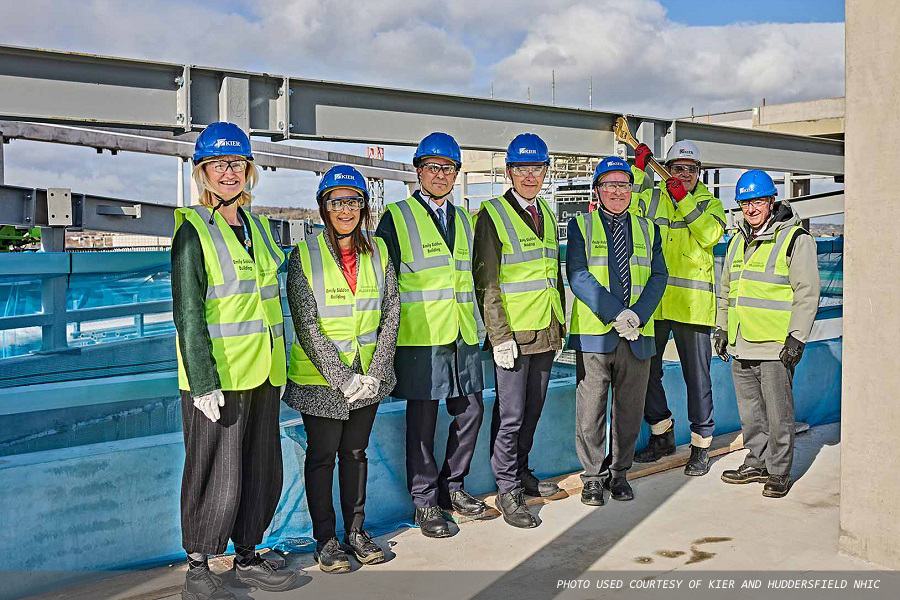 Topping out ceremony for new Emily Siddon Building in Huddersfield